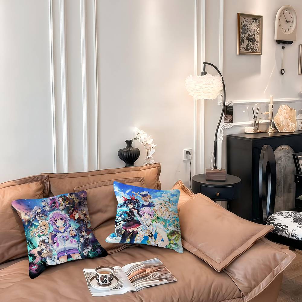 H-Hyperdimension N-Neptunia Pillow Case Removable Washable Cushion Cover – All-Season Soft Linen