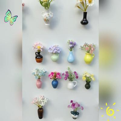 Vase Fridge Magnets Decorative Magnets Garage Door Magnets Stickers Flower Vase Refrigerator Magnets Home Decors