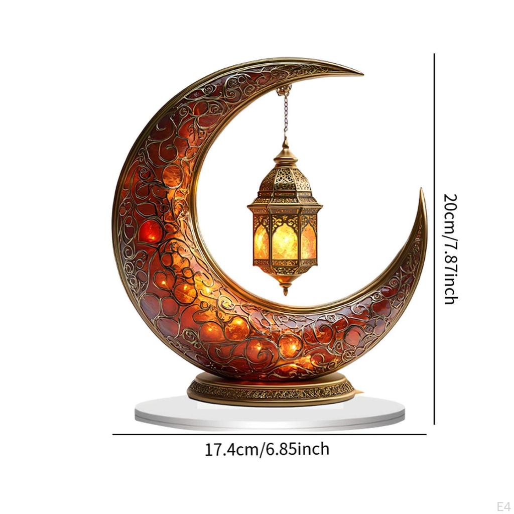 Eid Mubarak Night Light Ramadan Moon Acrylic Desk Lamp for Home Islamic Festival
