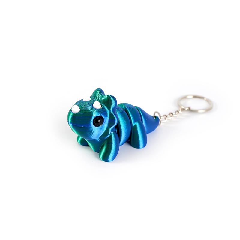 

Креативный 3D-принт, многоцветный брелок Трицератопс, милый подвижный симуляционный кулон в виде животного, аксессуары для сумки, подарок для детей