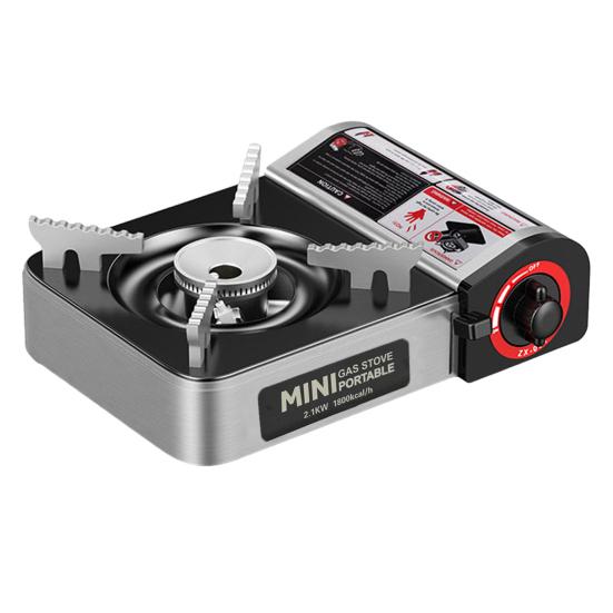 Mini Butane Stove 2900W Windproof Outdoor Camping Hiking Stove Aluminum Alloy Portable Indoor Outdoor Cooking Single Burner Gas Stove
