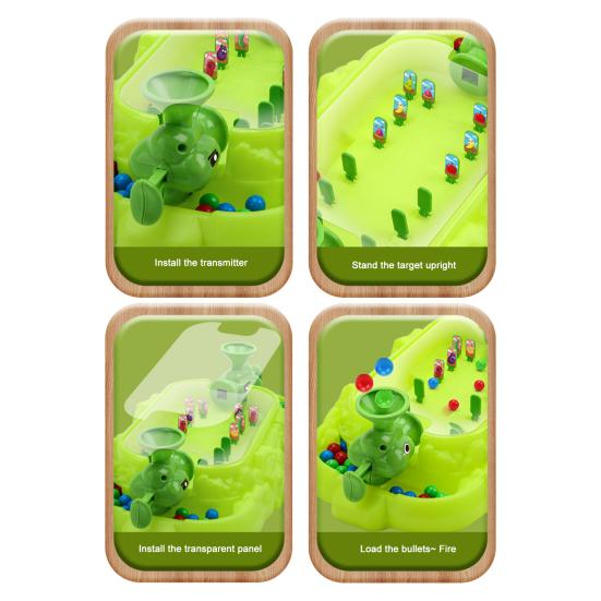 Kids Ball Shooter Toy with 60 Beads Focus Training Family Night 2 Players Interactive Vegetable Target Shoot Board Game Toddlers Boys Girls Gift