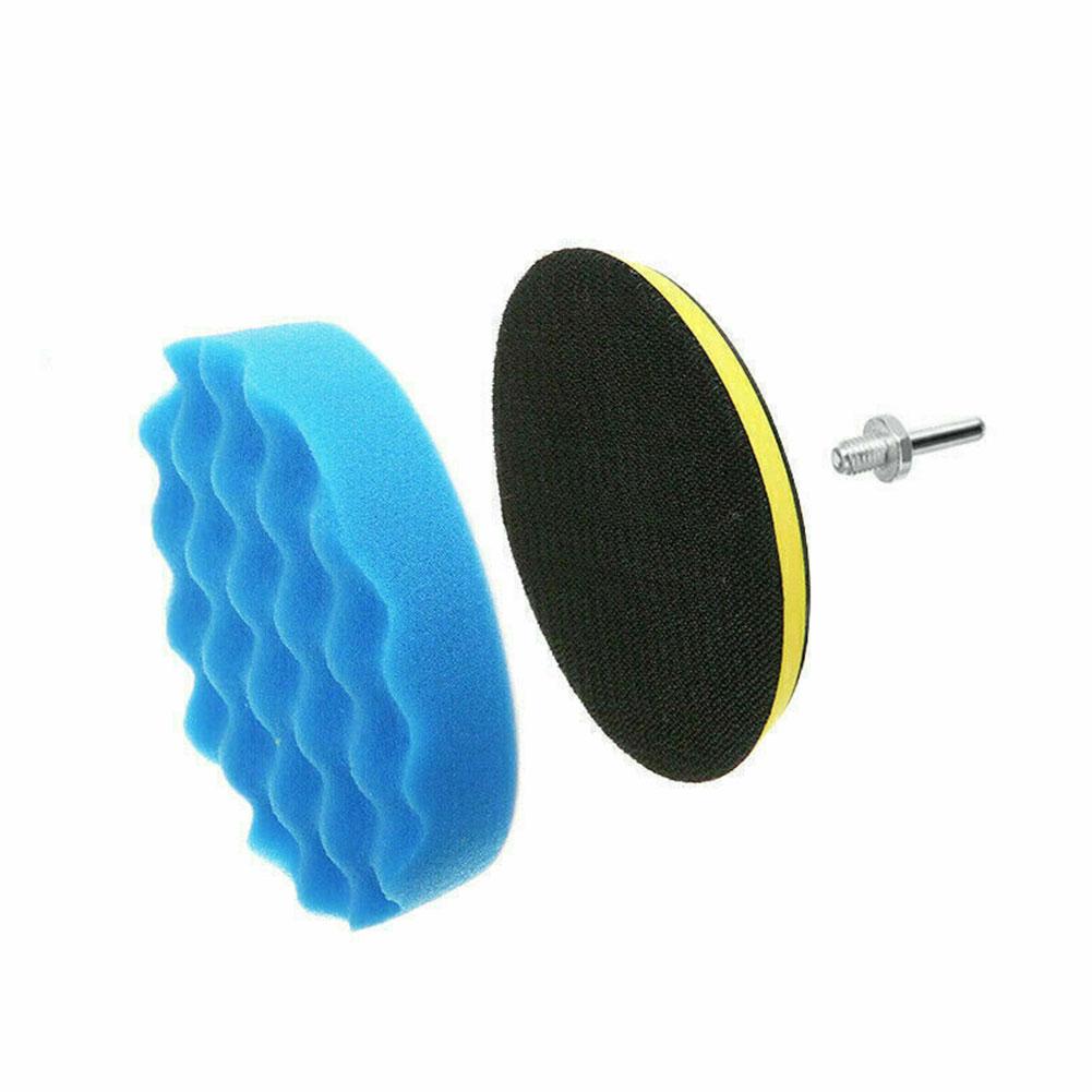 12PCS 3inch Buffing Sponge Pad Set Car Polishing Disc Auto Buffing Waxing Sponge Car Polisher Drill Adapter Cleaning Tool