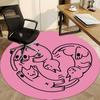 1pc PawPrints Heartbeat Office Round Area Rug,  Mat Suitable For Office, Under Office Chairs Bedroom Living Room Home Decor, Room Deco
