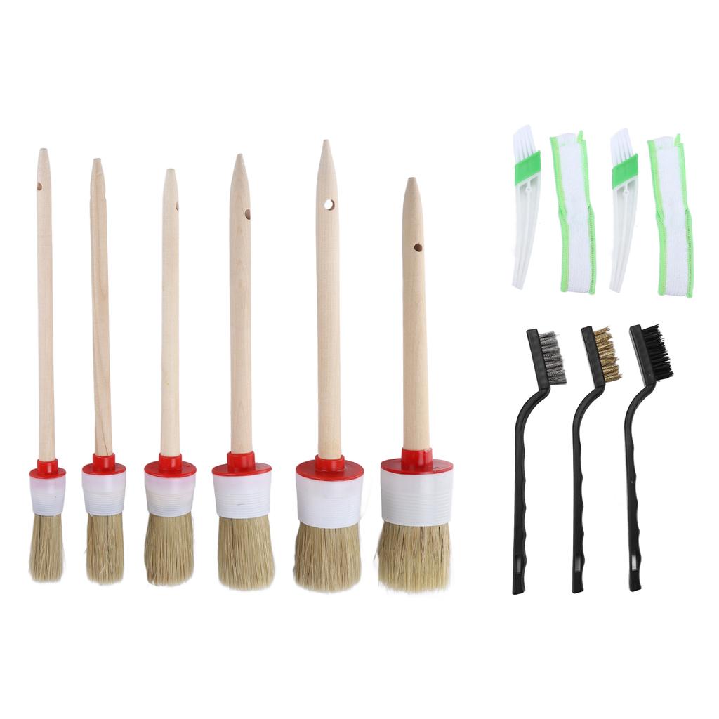 13PCS Set Car Cleaning Detailing Brush Set Reusable Flexible for Washing Waxing Dusting