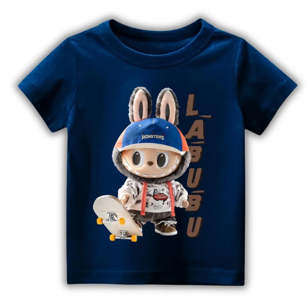 LABUBU Exquisite Printed Children's Short-sleeved Cute Casual Style T-shirt Unisex