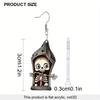 1Pair Halloween Day of The Dead Cartoon Skull Earrings Fashion Jewelry Gift for Women Girls Female