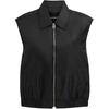 Ss24 Solid Color Logo Letter Zip Vest Women Vest Black CS555-BLK