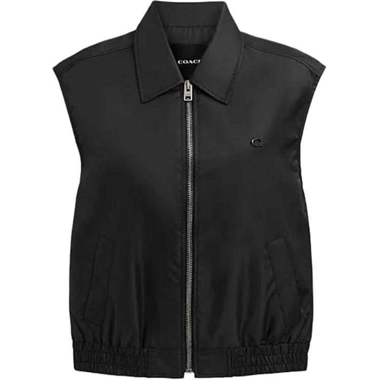 

Coach Ss24 Solid Color Logo Letter Zip Vest Women vest Black CS555-BLK XS