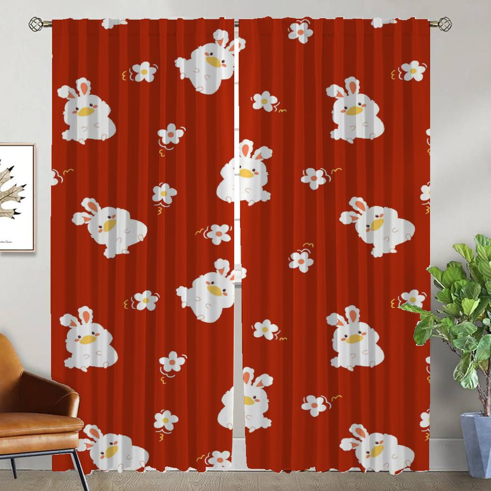Modern Living Room Curtains for Camera Rabbit Tulle for Bedroom Shades Window Curtain Blackout Curtains 2 Pieces Partition Child