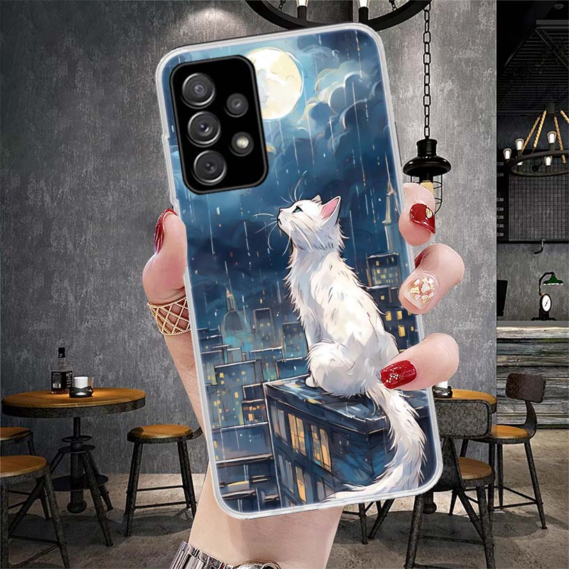 

Аниме Кот Дождь Животное Чехол для Телефона Для Samsung Galaxy A13 A14 A15 A16 A17 A53 A54 A55 A56 A57 A33 A34 A35 A36 A37 A23 A24 A25 A26 Samsung A13 5G