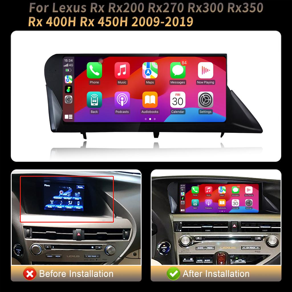 10.25" Android Radio For Lexus Rx Rx200 Rx270 Rx300 Rx350 Rx 400H Rx 450H 2009-2019 Multimedia Wireless Bluetooth CarPlay Screen