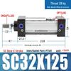 SC63 High Thrust Small Pneumatic Cylinder, Model SC40/50/80/100*125X150X200X500-S