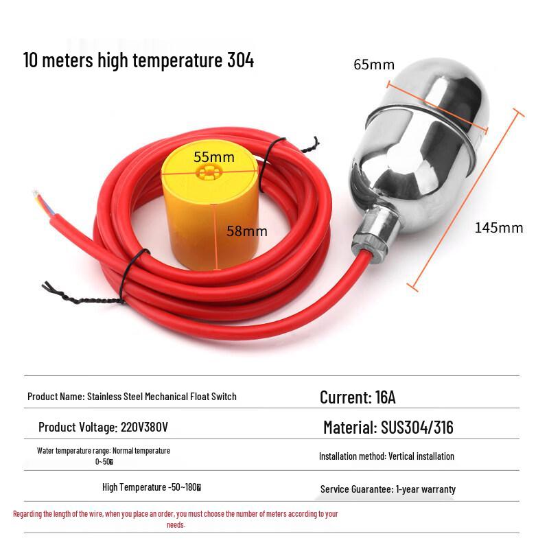 

Jun Ding Ying 304 Stainless Steel Float Switch