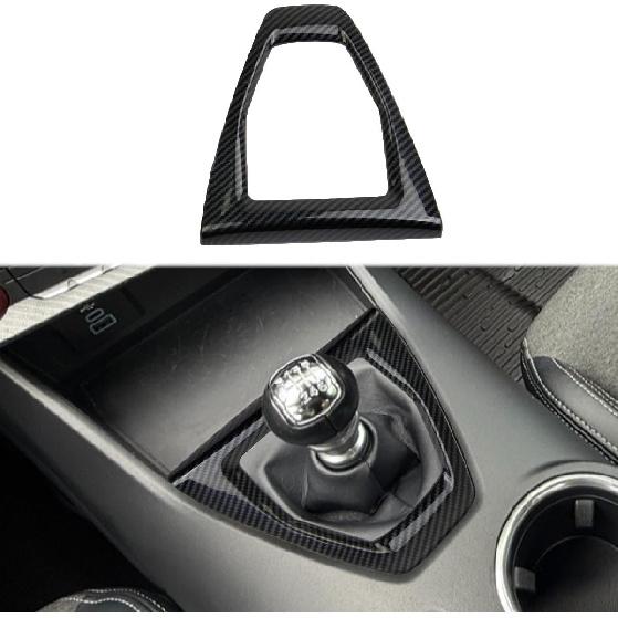 Center Console Gear Shift Panel Cover Trim Accessories for 2024-2025 Ford Mustang (Automatic Gear, Carbon Fiber Style) Automatic Gear