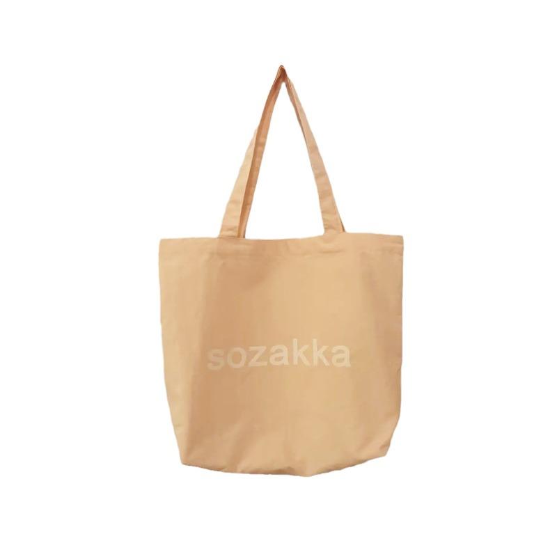 New large-capacity canvas bag solid color shoulder bag simple printed letter tote bag shopping bag