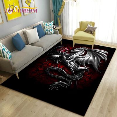 3D Cartoon Dragon Area Rug Large,Carpet Rug for Living Room Bedroom Sofa Doormat Kitchen Decoration,kid Play Non-slip Floor Mat