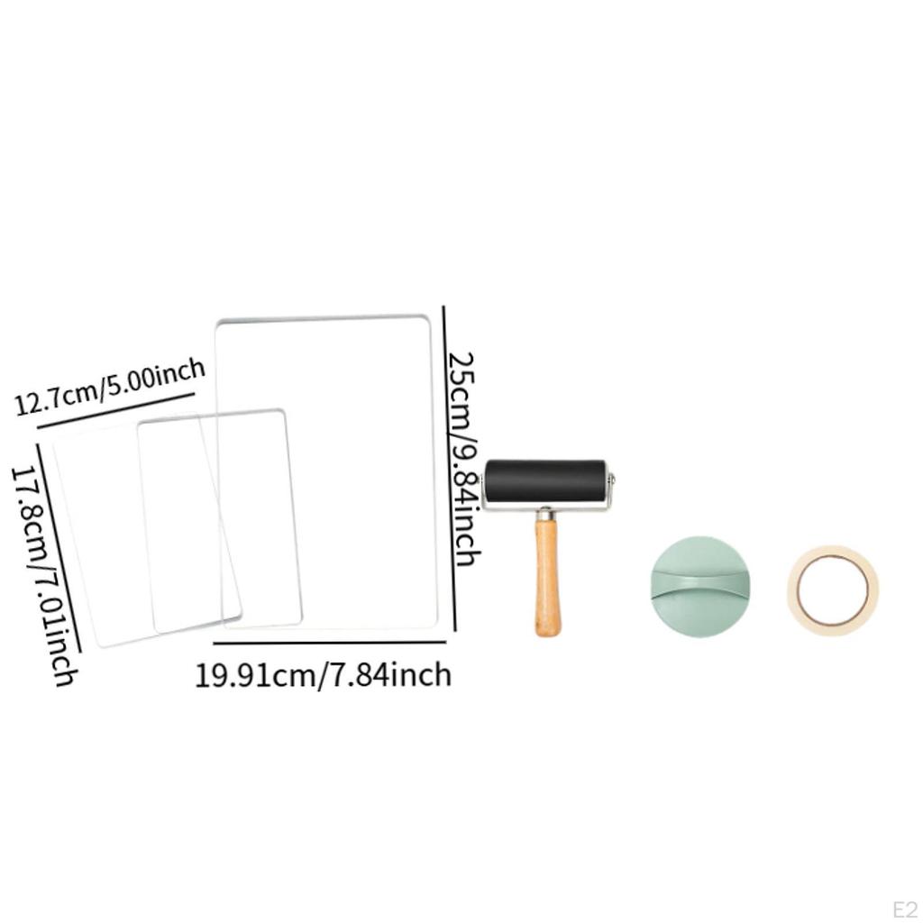 Gel Printing Plate Kit Printmaking Tool Washable Multifunction DIY Reusable for Diary Journaling Art