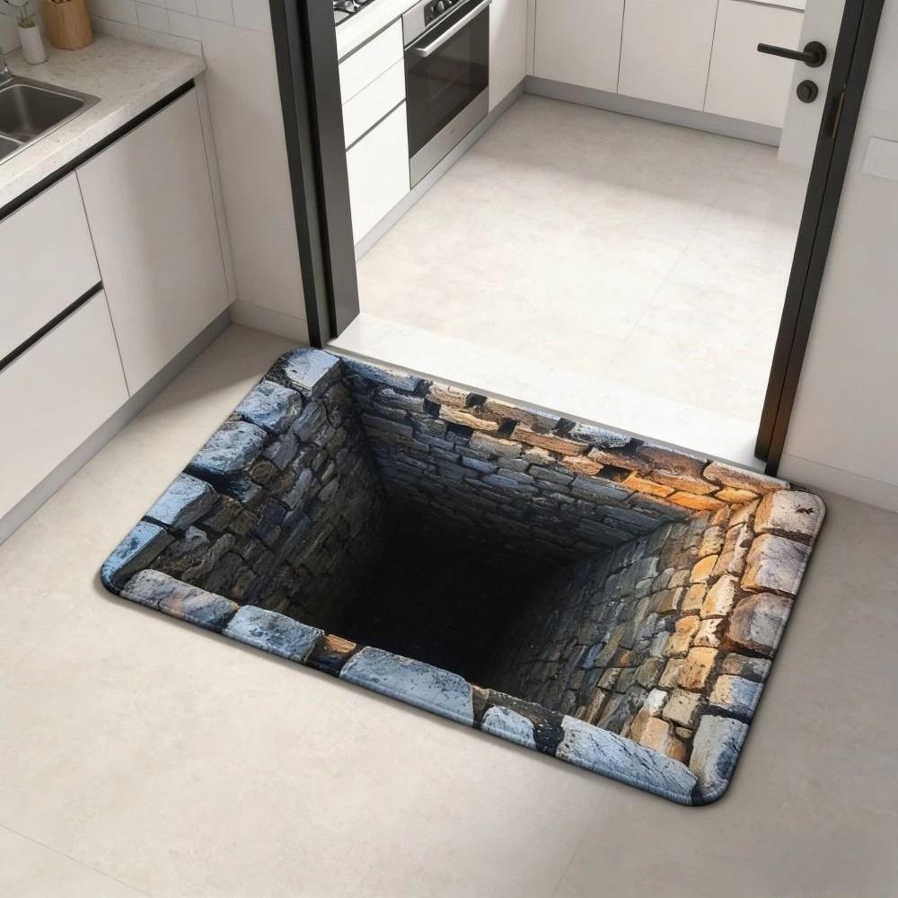 Water-absorbing Optical Illusion Doormat Non-slip Bedroom Door Rug Bathroom Carpet Home Decor