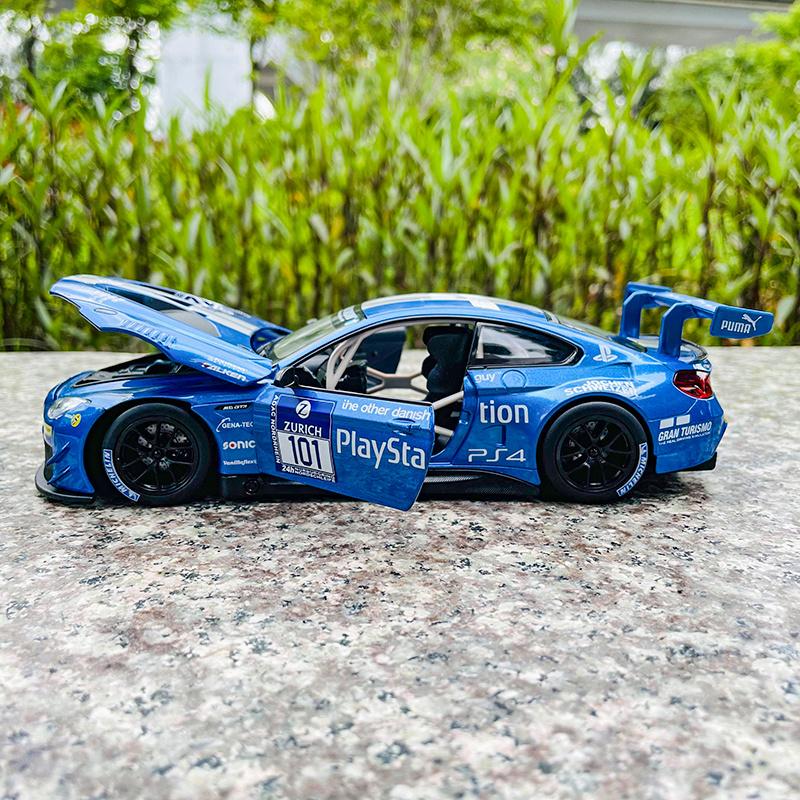 CCA MSZ 1: 24 BMW M6 GT3 Alloy Car Die-casting Model Dynamic Sound and Light Toy Series Collection Gift