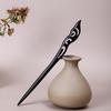 Vintage Ebony Wood Hairpin: Auspicious Clouds Design for Elegant Updos