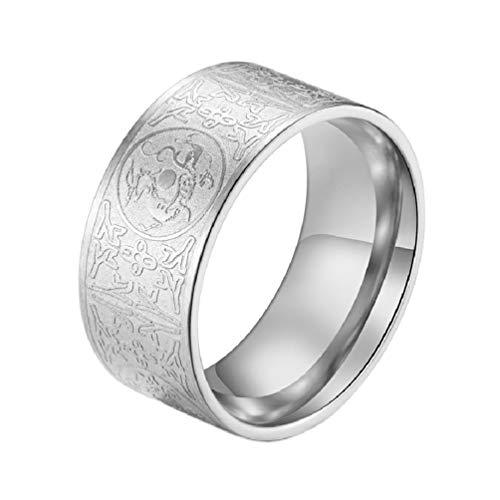 Black Plated Titanium Steel Narrow Men's Ring With Four Divine Beasts Design