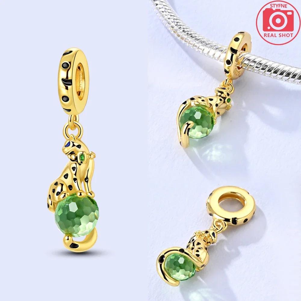 Authentic Certified Copper Gold Plated Animal Bear Leopard Bead Charms Compatible With Bracelets Women Diy Acceaaories Jewellery Making Up