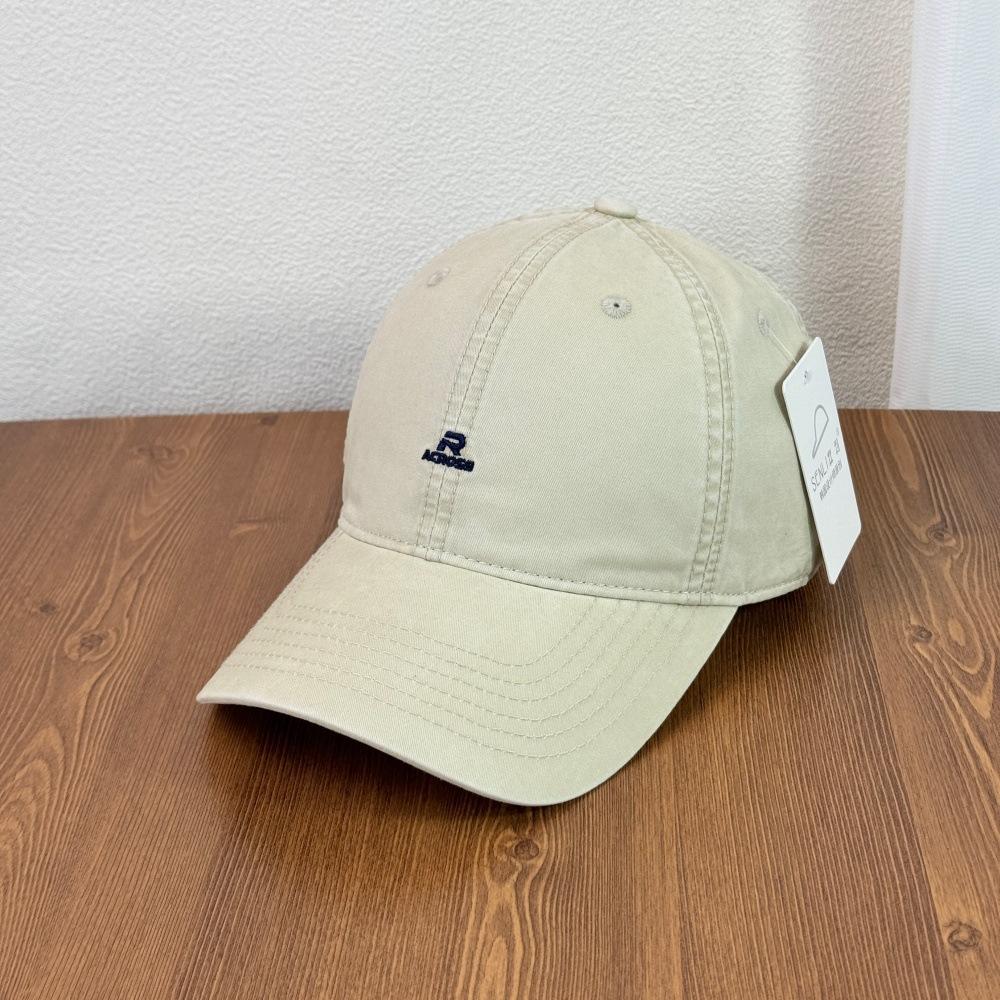 Fashion Hat Korean Big Head Hat Versatile Retro Simple R Letter Baseball Cap Male and Female Couples Student Fashion Cap