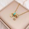 Necklace Explosive Square Ice Cream Color Necklace Light Luxury Micro-inlaid Zircon Temperament Advanced Sense Simple Accessories