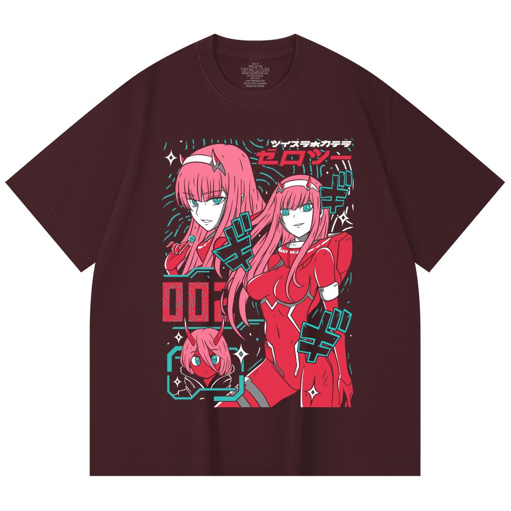 

230 Gsm 100% Cotton Darling in the Franxx V1 Print Unisex Heavy Cotton T Shirt 2XL