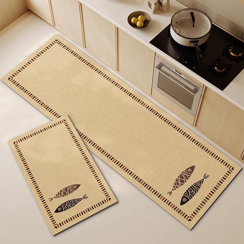 Kitchen Rug Waterproof Floor Mat PVC Leather Carpet Anti-slip Mats Japanese Style Home Decor Rugs alfombras de cocina