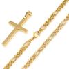316L Stainless Steel Figaro Chain Necklace for Men Women Gold/ Silver Color Cross Pendant Waterproof Necklaces Fashion Jewelry