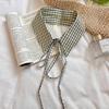 Plaid Fake Collar Women Detachable Collars For Women False Collar Lolita Lapel Tie Shawl Wrap Decoration