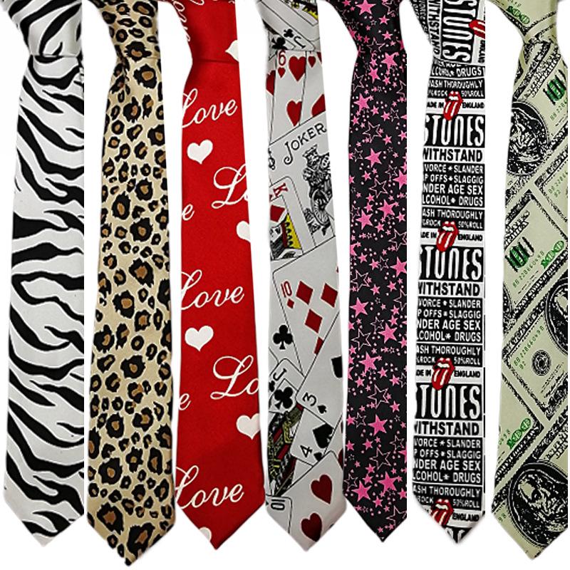 Zebra Leopard Print LOVE Poker 5cm Tie with Unisex Shirt - Versatile, Customizable