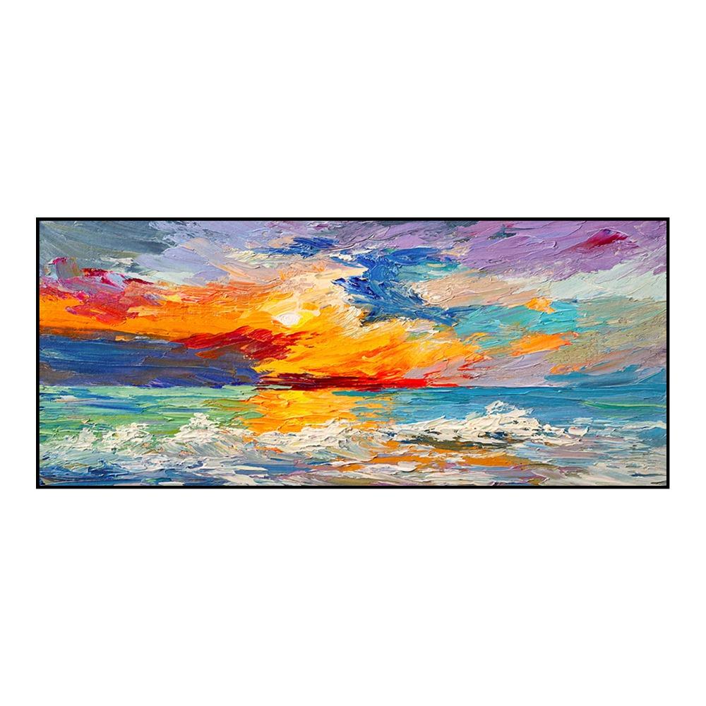 Himmel Meer Sonnenaufgang Malerei Gedruckt Auf Leinwand Wohnkultur Wand Kunst Bilder Für Wohnzimmer Kein Rahmen Moderne Natürliche Landschaft Poster