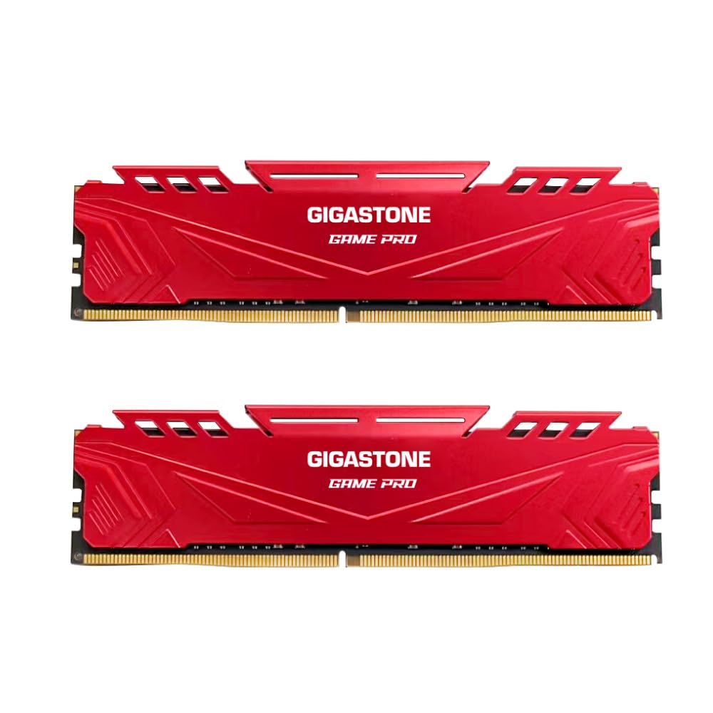 

GIGASTONE Game PRO 8GBx2 DDR4 3600MHz CL Intel XMP AMD Ryzen UDIMM 288 Pin Unbuffered Gaming Desktop High Performance Memory Module Red [Memory DDR4]