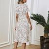 Summer Vacation Floral Print V Neck Loose Dress for Ladies