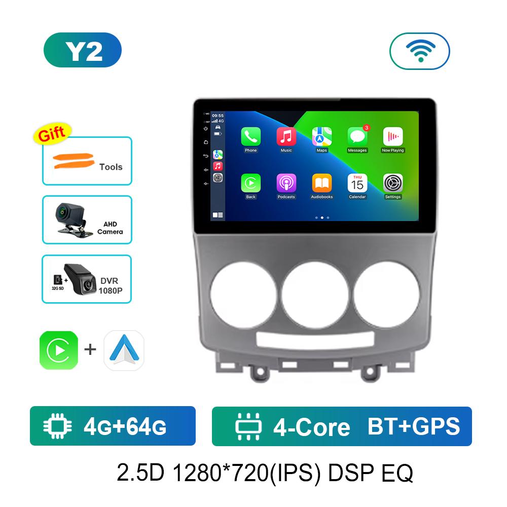 For Mazda 5 2005 - 2010 Carplay WiFi Android System Car Video Multimedia Player Navigation GPS Bluetooth Auto Tools Split Screen