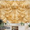 2D Flat, 2D Flat Print 1pc Tapestry Golden Rose Royal Drapery Wall Hanging, Elegant Luxury Home Decor Themed Party Banner Suitable for Family Parties,