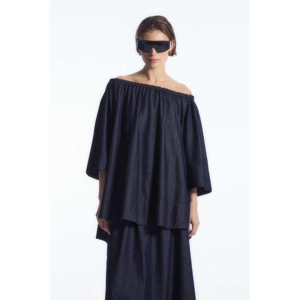 

Джинсовая блузка оверсайз с открытыми плечами COS Japan indigo blue/38
