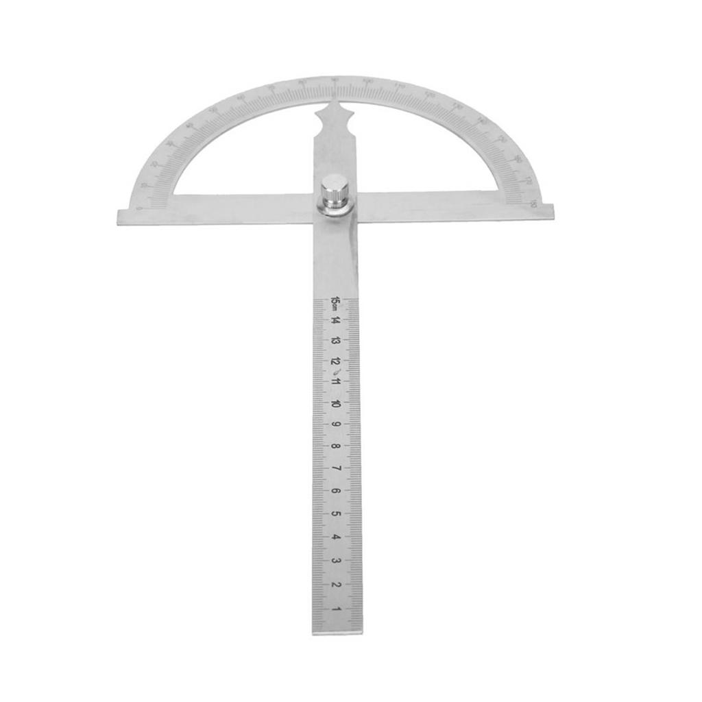 Nerezový úhloměr 0180 stupňů Goniometr Úhel hledáčku Měřidlo 15 cm Pravítko 150 * 200 mm