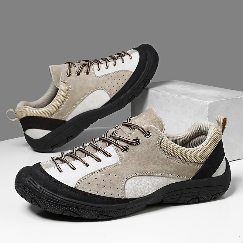 Echtes Leder Herren Wasserdichte Wanderschuhe Leichtgewicht Outdoor Trekking Ganztägiger Komfort