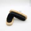 Hog Bristle Shoe Polish Brush with Solid Wood Handle - Soft Bristles for Cleaning and Polishing