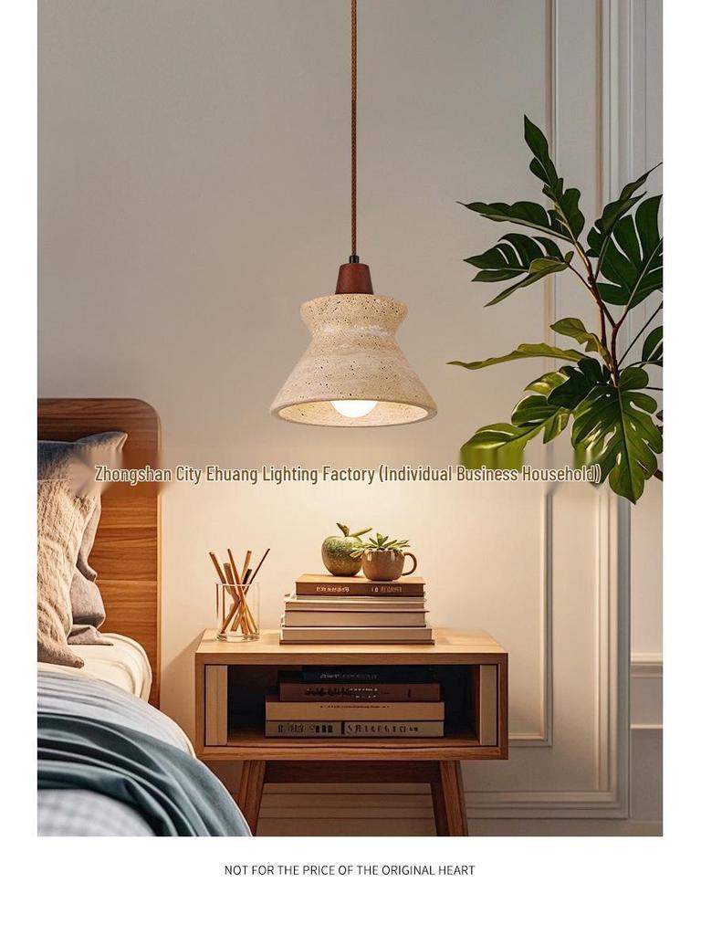 Japanese Wabi-Sabi Travertine Pendant Light for Homestay, Restaurant, or Master Bedroom
