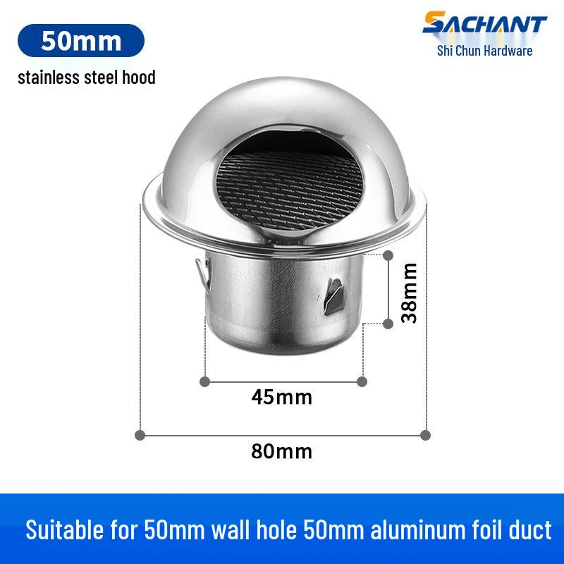 Regensichere Lüftungskappe aus 304 Edelstahl mit Lamellendesign