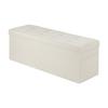 Foldable Storage Ottoman Bench, End of Bed Bench with Side Bags, Folding Upholstered Storage Chest Supports 660 lbs, Linen Bed Ottoman with Large
