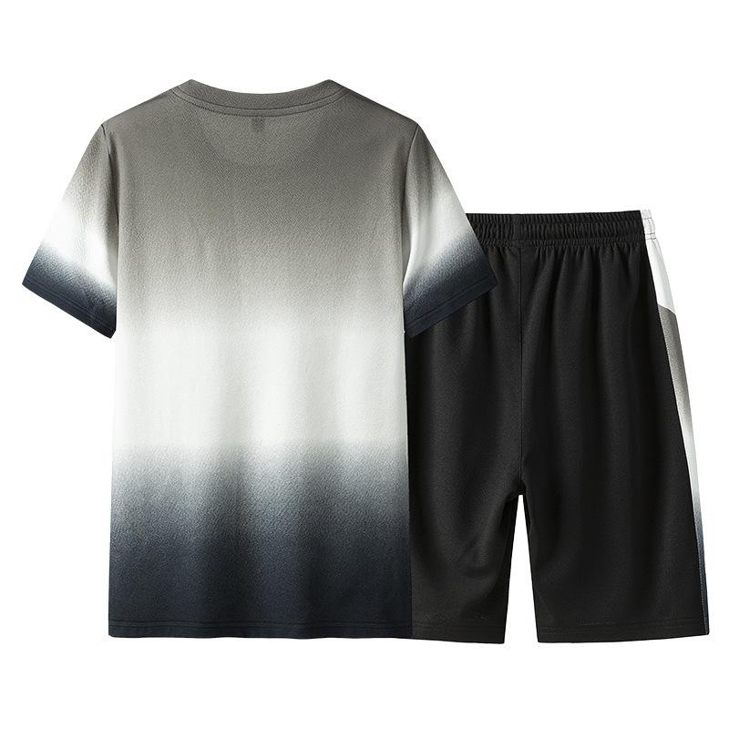Men's Trendy Summer Round Neck T-Shirt & Shorts Set - Casual Outdoor Sportswear