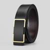 Belt Men'S, Leather Toothless Automatic Buckle Business Belt Embossed Logo Belt