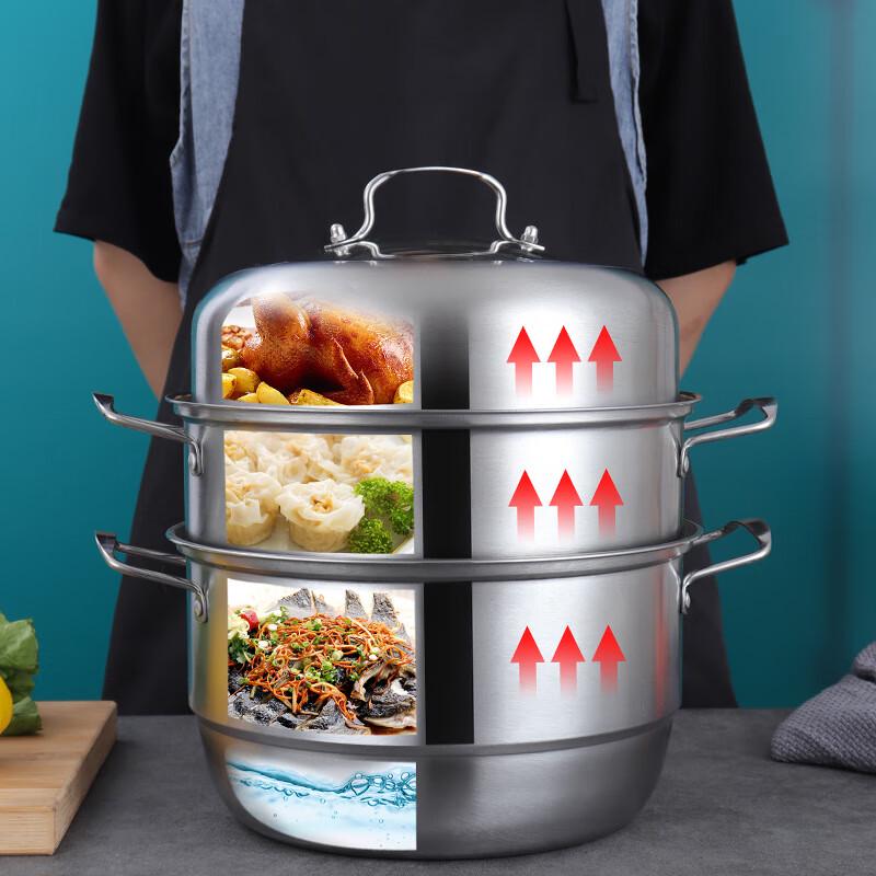 Wutuo Edelstahl 3-Lagen Dämpfertopf