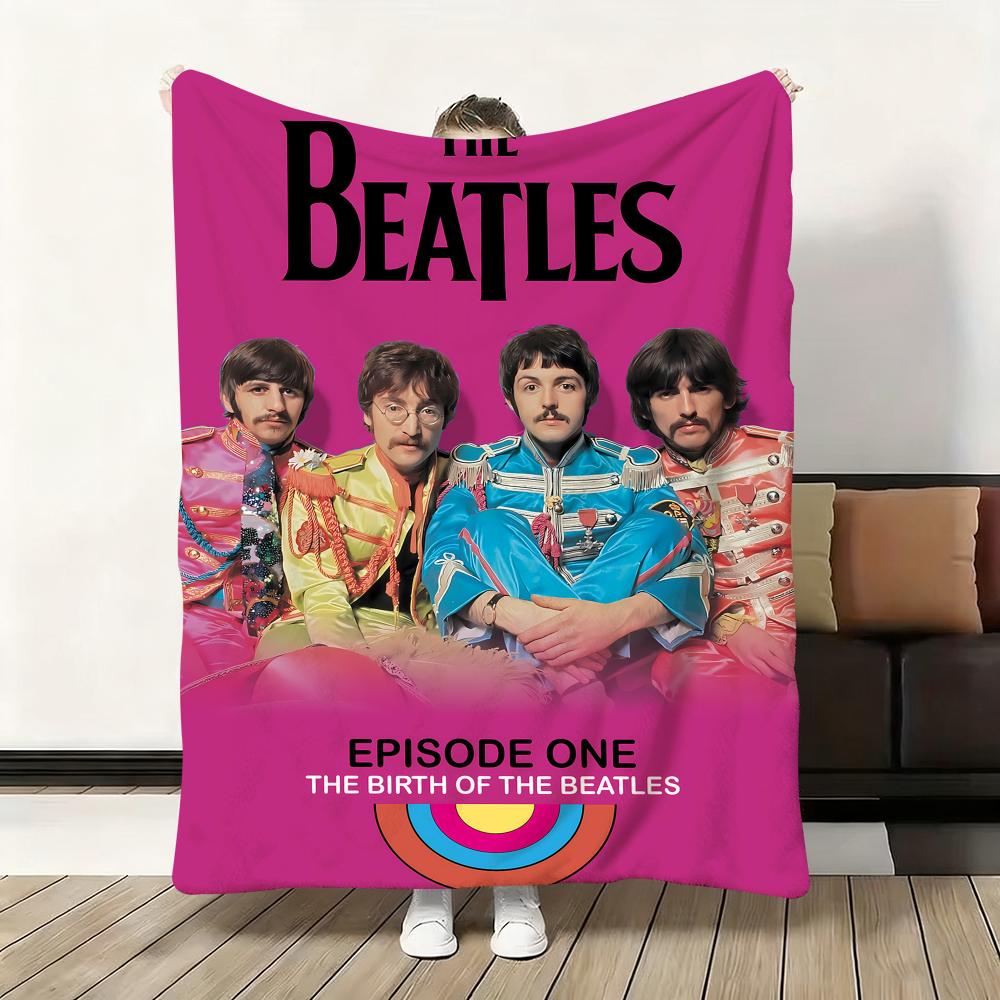 1pc Band The B-Beatles Cool Throw Flannel Fluffy Soft Blanket Warm Skin-Friendly Throw for Sofa Bed Office Nap Winter